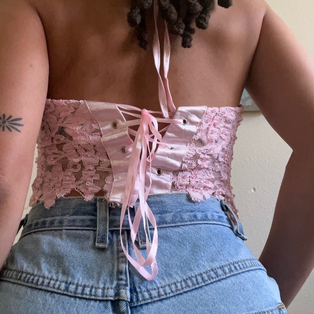 vtg pink lace corset 🎀 - Picture 4 of 4